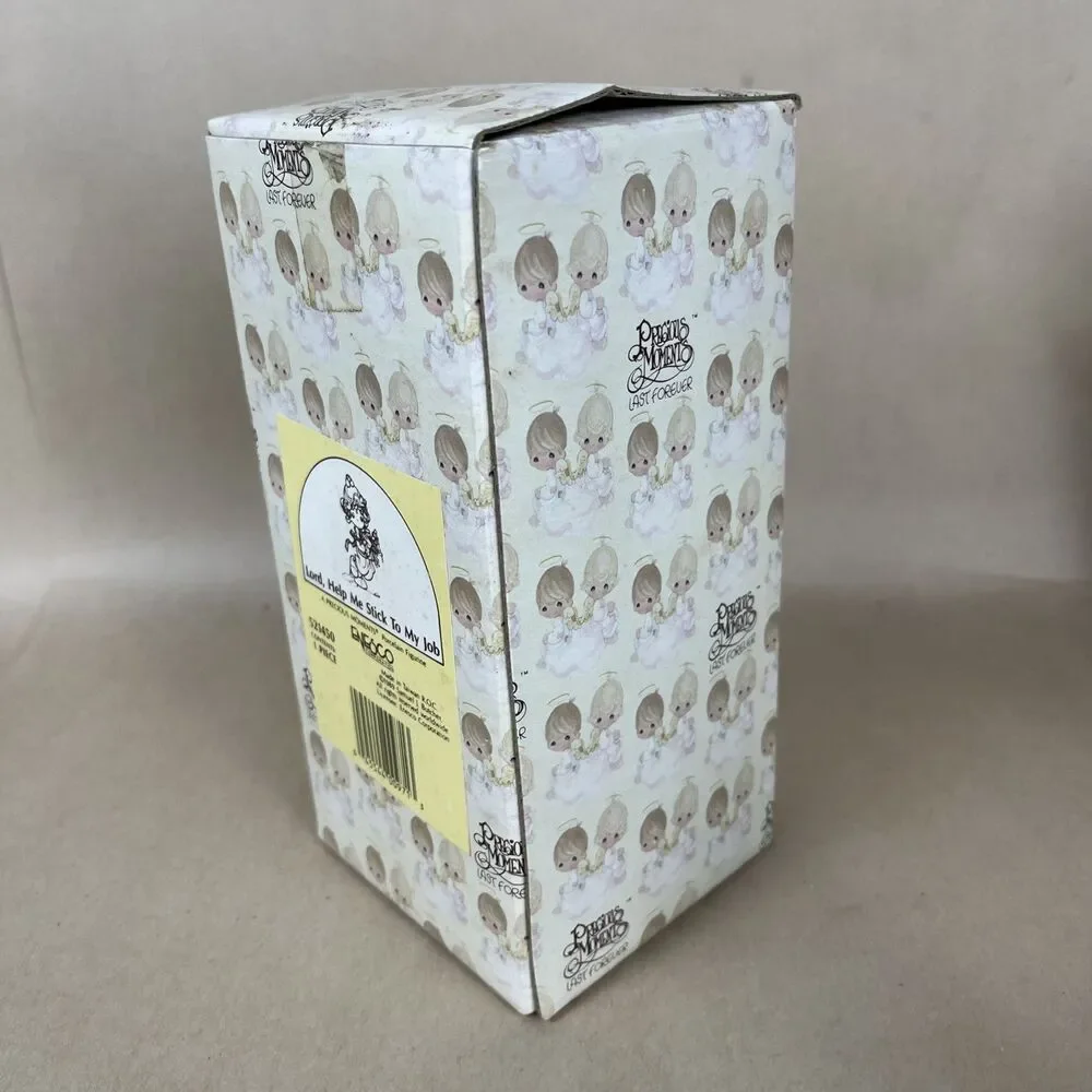 Precious Moments #521450 “Lord Help Me Stick To My Job” 1989 w/box EUC‎